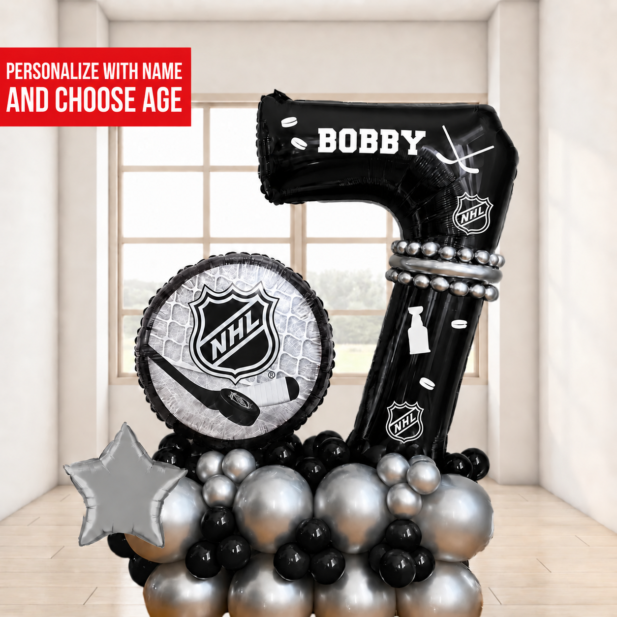 NHL Airfill Personalized Balloon Column Kit